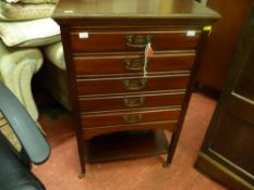 Five drawer fall front music cabinet