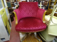 Upholstered captain's style chair