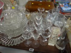 Tray of various glassware