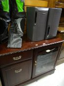 A Technics mini hi-fi system & speakers together with cabinet E/T