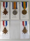 WWI PERIOD MEDALS comprising trio 1914-15 Star, British War medal & Victory medal engraved to