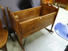 A child's rocking crib