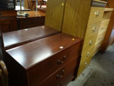 A modern three-drawer dressing table, a New Leaf tall narrow chest of drawers together with
