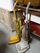 Two vintage Hoover upright vacuum cleaners E/T