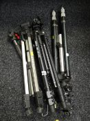 Three camera tripods