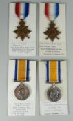 WWI PERIOD MEDALS comprising two 1914-15 Stars & two British War medals concerned with the Gallipoli