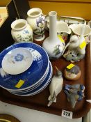 Two Portmeirion Botanic Garden vases, collection of various Royal Copenhagen china including