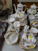 Parcel of various patterned teaware including Paragon Lavinia & Elizabethan Rosamund etc