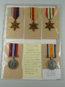 WWII PERIOD MEDAL GROUP comprising 1939-45 Star, Africa Star, Italy Star & war medal, engraved to