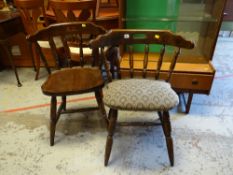 Two oak railback kitchen chairs
