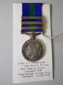 GEORGE V GENERAL SERVICE MEDAL with three clasps N.W. Persia, Iraq & Kurdistan, engraved to Lt. L