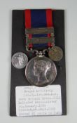 SUTLEJ MEDAL having two clasps Sobraon & Ferozeshauhur, engraved to Sgt. J Butler, Bengal Artillery,