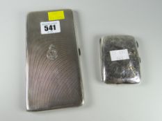 A good large silver cigarette case with the motto 'Honi soit qui mal y pense' together with a