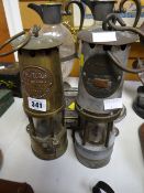 Two vintage miners lamps