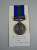GEORGE V GENERAL SERVICE MEDAL with single clasp Iraq, engraved to 3891 Naik Birman Gurung 3-8