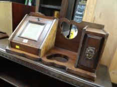 A mahogany mirror door corner wall hanging cabinet