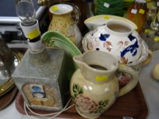 A Troika table lamp (damage) together with a Masons ginger jar, Carltonware leaf dish etc