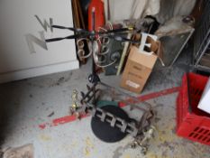 A vintage bake stone together with a metal weather vane & fire grate