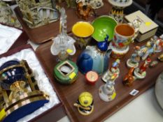 Tray of decorative china ornaments, studio pottery & a selection of Russian pottery Christmas-