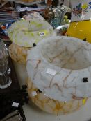 Four vintage opaline glass ceiling light shades