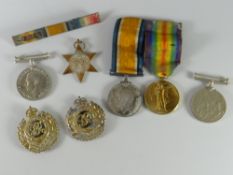A group of WWI & WWII medals & ribbons etc