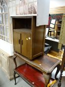 Two reproduction coffee tables, small bedside cabinet etc