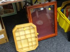 Two small modern collectors cabinets