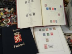 Three stamp albums including significant collection of stamps from Iceland