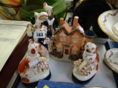 Parcel of Staffordshire figures & flat backs