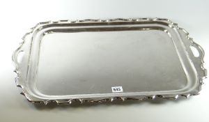 A large EPNS tray with decorative edge to handles