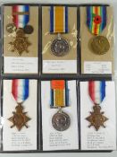 WWI PERIOD MEDALS comprising two British War medals, one 1914 Star & clasp, two 1914-15 Stars &