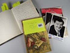 An autograph book & small parcel of ephemera with photographs etc