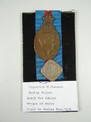 EDWARD PRINCE OF WALES VISIT TO BOMBAY 1921 MEDAL engraved Inspector M Chapman, Bombay Police