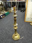 A brass table lamp
