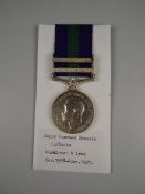 GENERAL SERVICE MEDAL (1918) having two clasps for Iraq & Kurdistan, engraved to 493 Sepoy