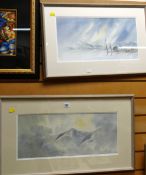 Pair of pictures of mountain scenes