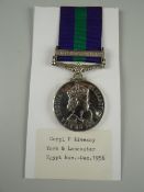 QUEEN ELIZABETH II GENERAL SERVICE MEDAL with single clasp Near East, engraved to 22677036
