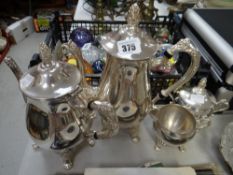 A modern four-piece silver plated teaset
