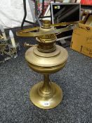 A modern brass lamp converted to electricity