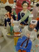 Four Staffordshire flat backs including 'Samuel & Eli', 'Prince of Wales', 'Prince & Princess' & the