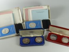Two commemorative sets of sterling silver medals to commemorate the 700th anniversary of