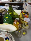 Parcel of various coloured glass, vases etc