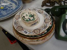 Three items of Masons Ironstone 'Chartreuse', Masons collectors plates etc
