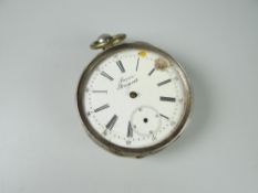 A silver pocket watch with a breguet movement (distressed)
