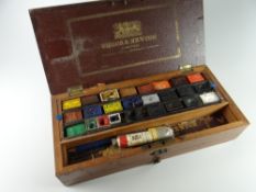 A vintage Windsor & Newton mahogany paint box