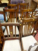 Parcel of six barley twist slatback chairs