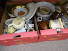 Two boxes of china and crockery