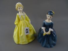 F G Doughty Royal Worcester figurine 'Grandmother's Dress', no. 3081 and a Royal Doulton figurine '