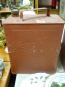 Red coloured vintage Esso petrol can