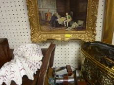 Cased gent's vanity set and two decorative seashells